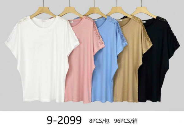 Bluzki damskie Roz Standard, Mix Kolor Paczka 8 szt